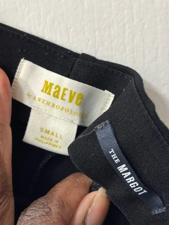 Anthropologie Maeve The Margot Kick Flare Cropped Pant Pull-On Black size S - Picture 6 of 9